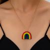 Модное и персонализированное ожерелье с подвеской-радугой из цветной мягкой керамики и аксессуары для женщин