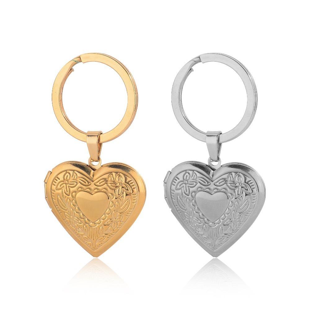 2Pcs Charms Photo Hold Pendant Bag Hanging Family Friendship Keychain Key Decor