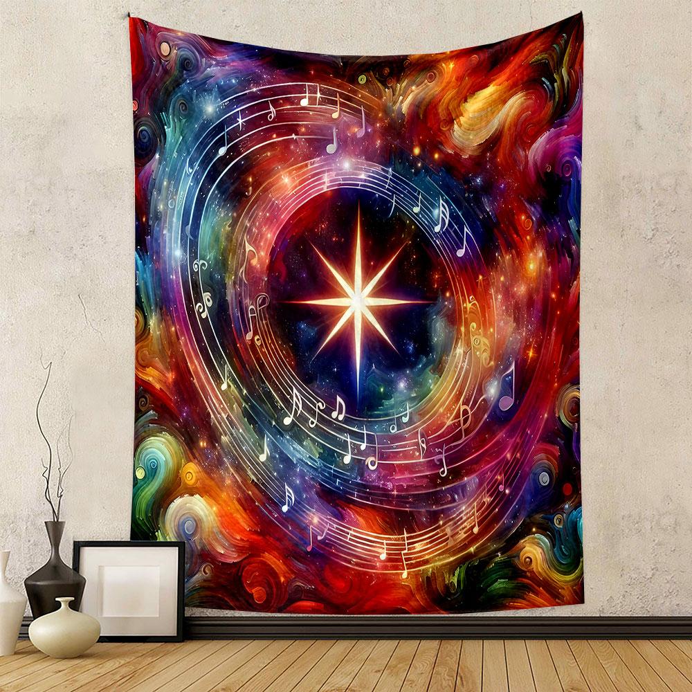 "Colorful Music Galaxy Tapestry" Patterned tapestry home decor, suitable for bedroom and living room, gift