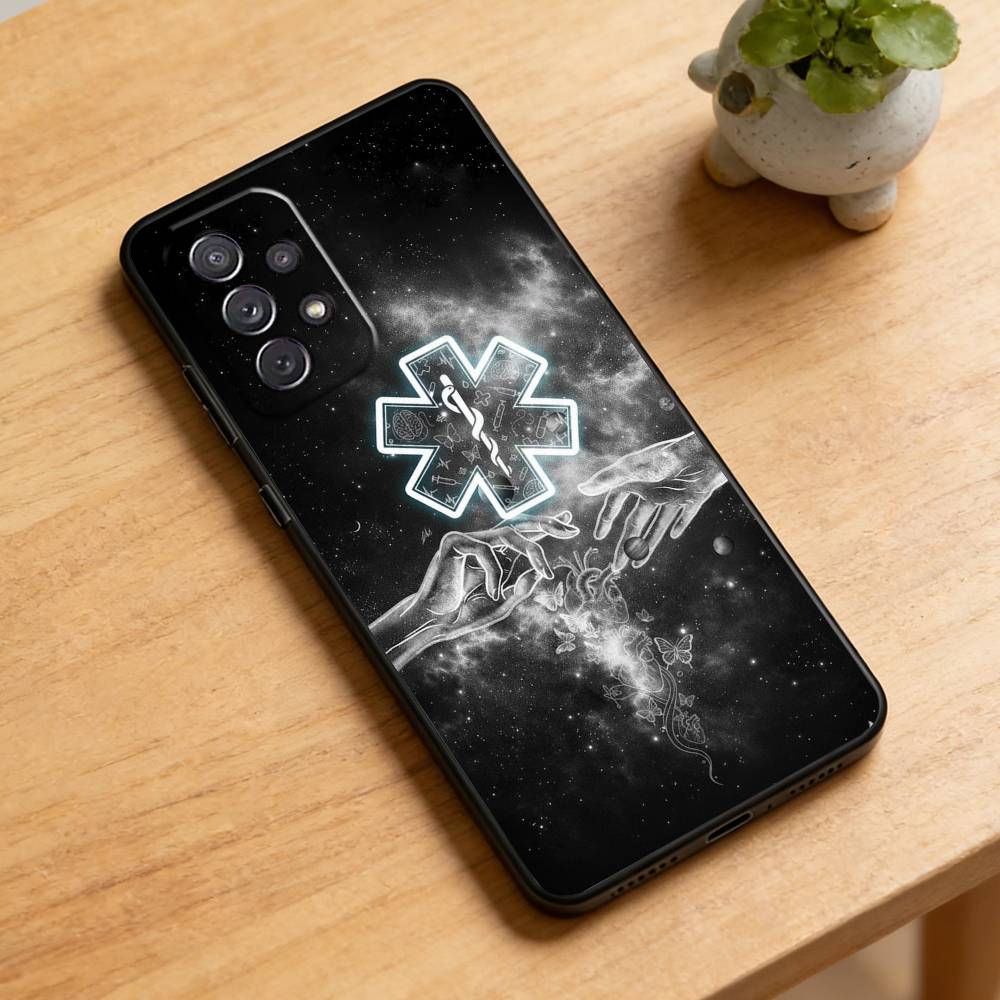 Чехол для телефона EMT EMS Скорая помощь Для Samsung Galaxy A73, A72, A71, A70, A52, A51 Другие Мягкий Черный Чехол