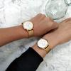 SOUE Pair Watch Classics Pair Watch Pair Couple 38mm Size Stainless Steel Belt Mesh Band Gold Ivory Dial [SOUE] Women's Men's