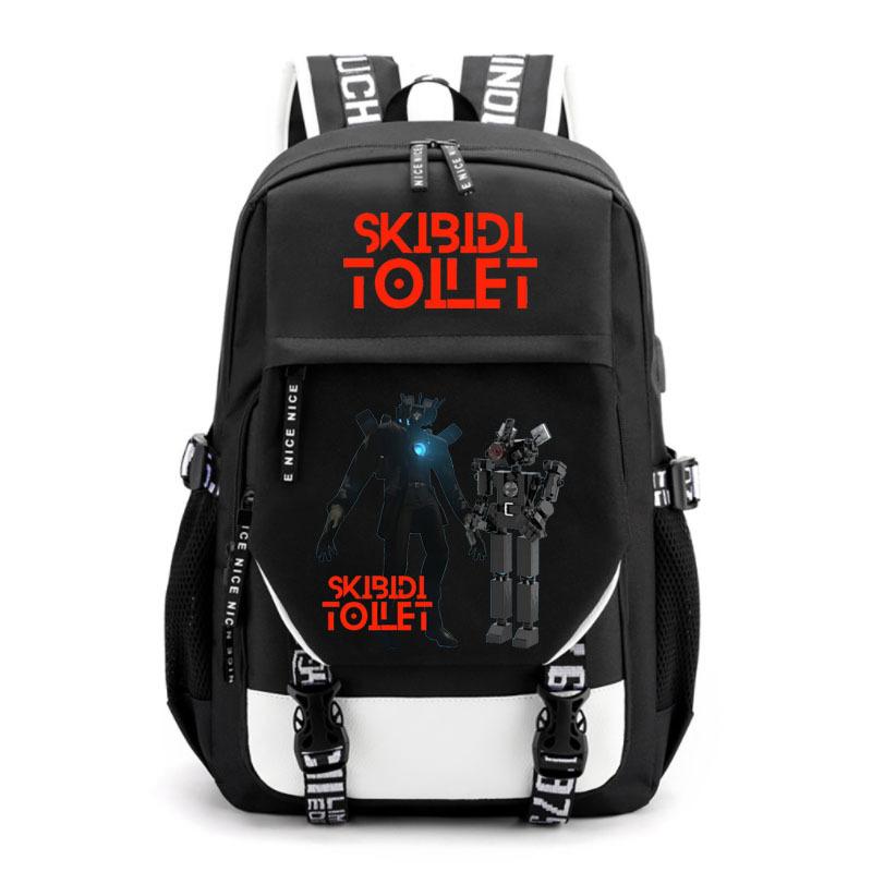 Тренд Skibidi Toilet Простой Пара Ученик Средней Школы Студент Колледжа Школьная Сумка Модная Большая Вместимость Плечи