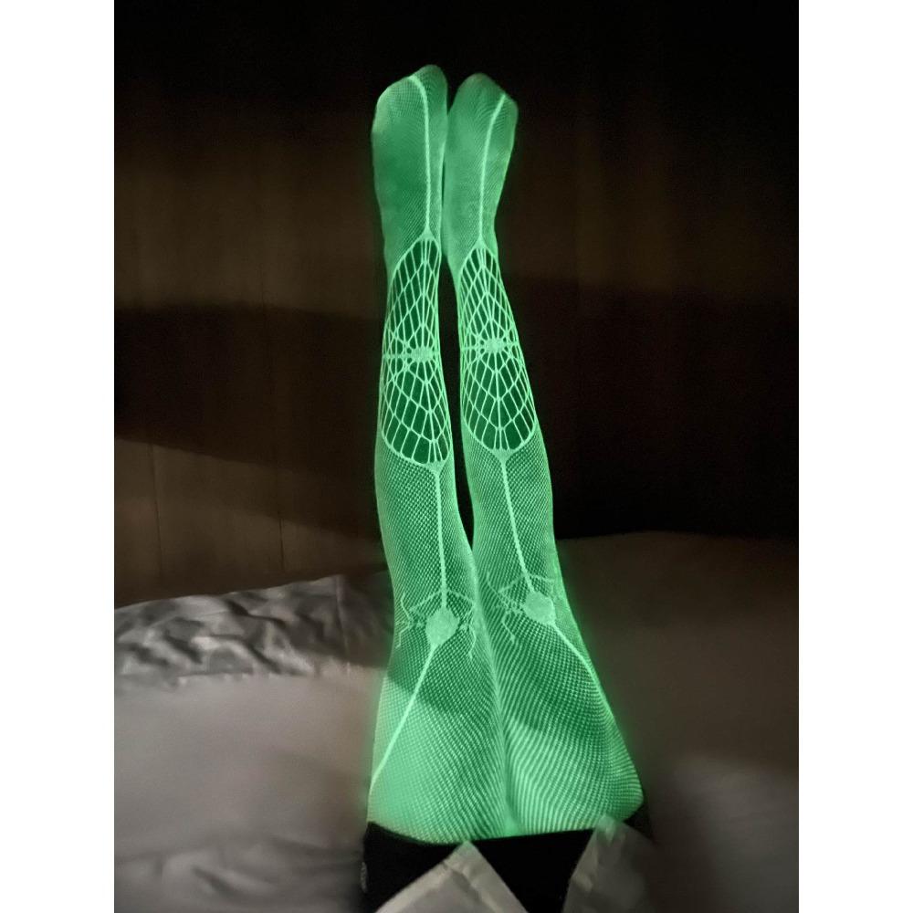 Светящиеся сетчатые колготки Светящиеся в темноте ажурные колготки Модные сетчатые чулки
