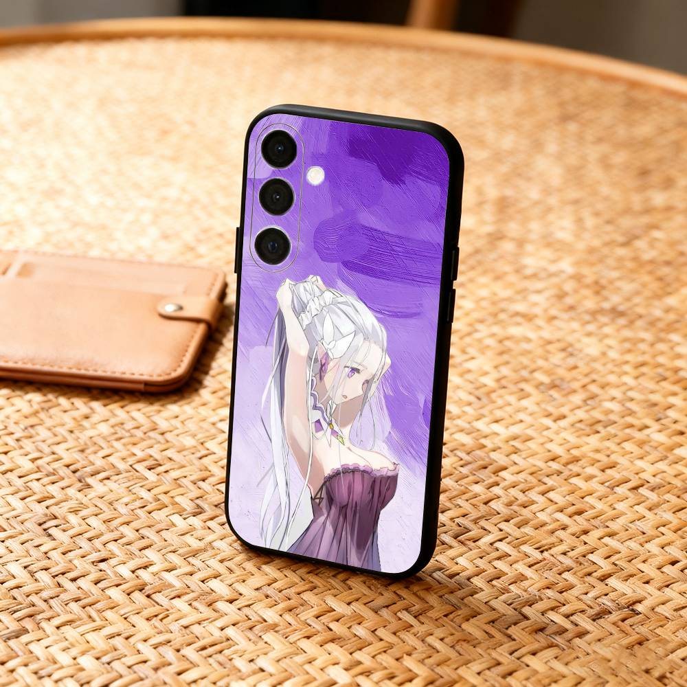 Re Zero Рем Эмилия Чехол для телефона для Samsung A73, A21s, A22, A31, A32, A52, A53, A71, A80, Мягкий черный корпус