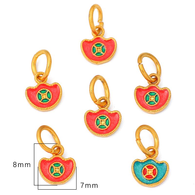 Эмалированная подвеска цвета песочного золота и меди с позолотой для рукоделия и изготовления украшений, 1 шт.