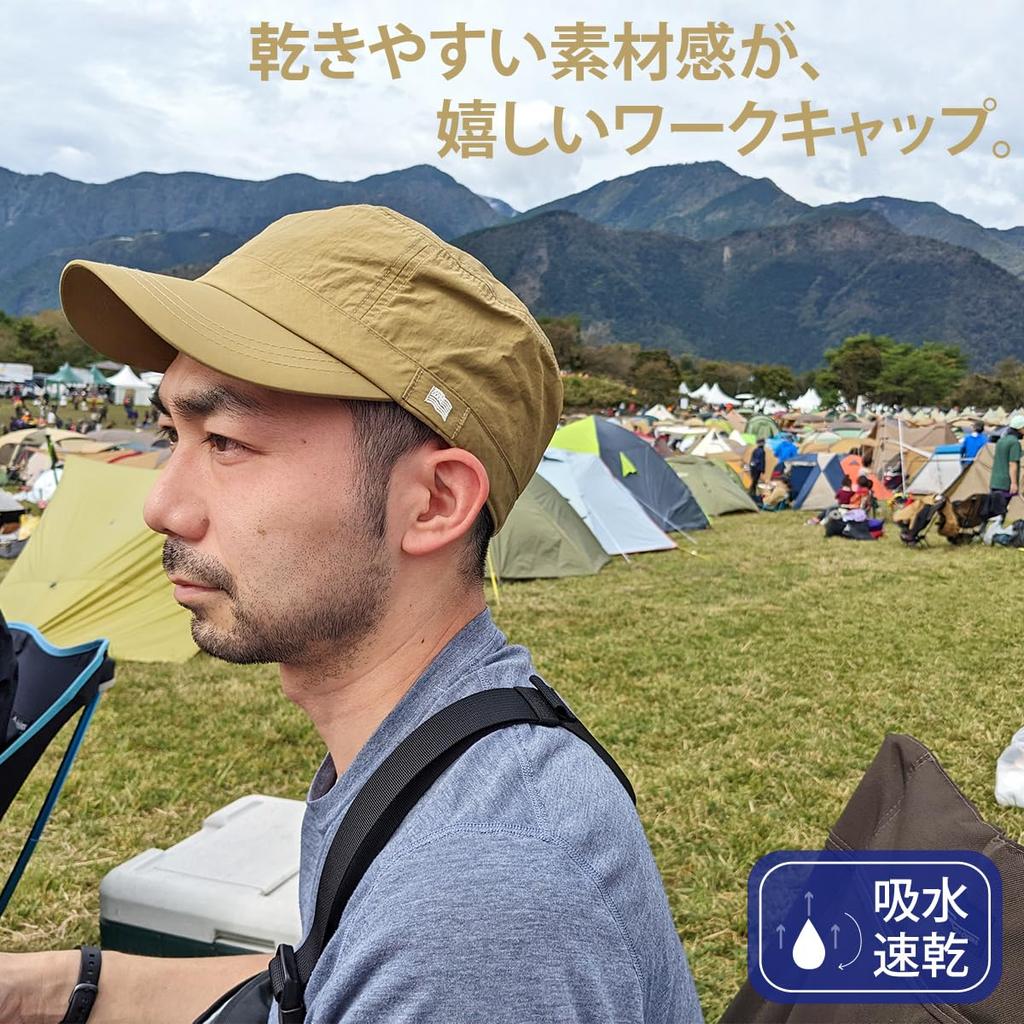 БАСИКВЕНТИ Рабочая кепка Шапка Быстрые размеры Мнущаяся США Рабочая Свободный размер (Впитывающий воду, Сушка/Большой в наличии) (бежевый) Женские Мужские