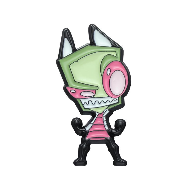 Invader ZIM Enamel Pins Custom Cartoon Dib Pig Brooches Lapel Badges Anime TV Series Jewelry Gift for Fans Friends