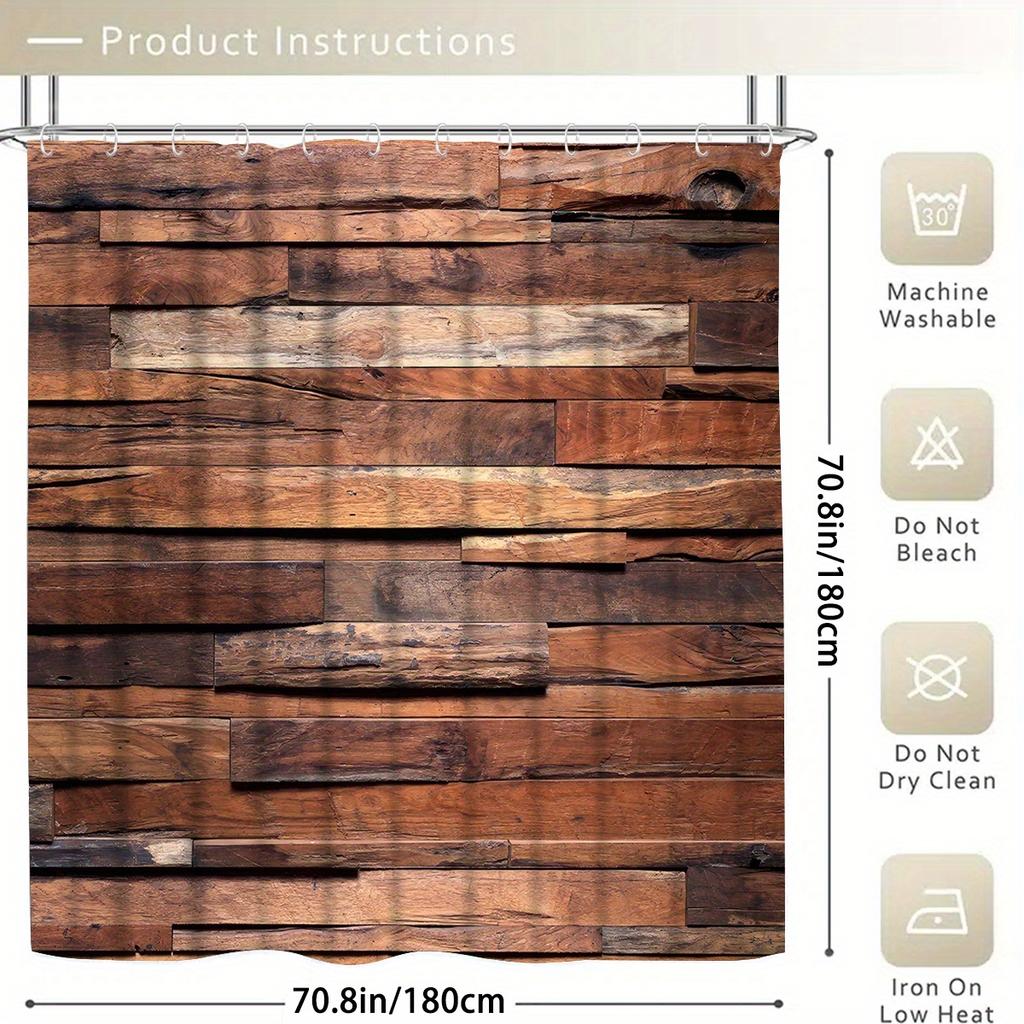 4 шт. роскошные деревянные планки с узором, наборы занавесок для душа, водонепроницаемые для ванной комнаты, нескользящие коврики для ванной комнаты, крышка для унитаза, коврик для ванной