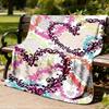 1pc Heart Pattern Print Outdoor Blanket, Lightweight Polyester,