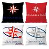 J-JEANNEAU logo Cushion Cover Pattern Printed Pillowcase for Living Room Sofa Cushion Cover & Bedroom Decor