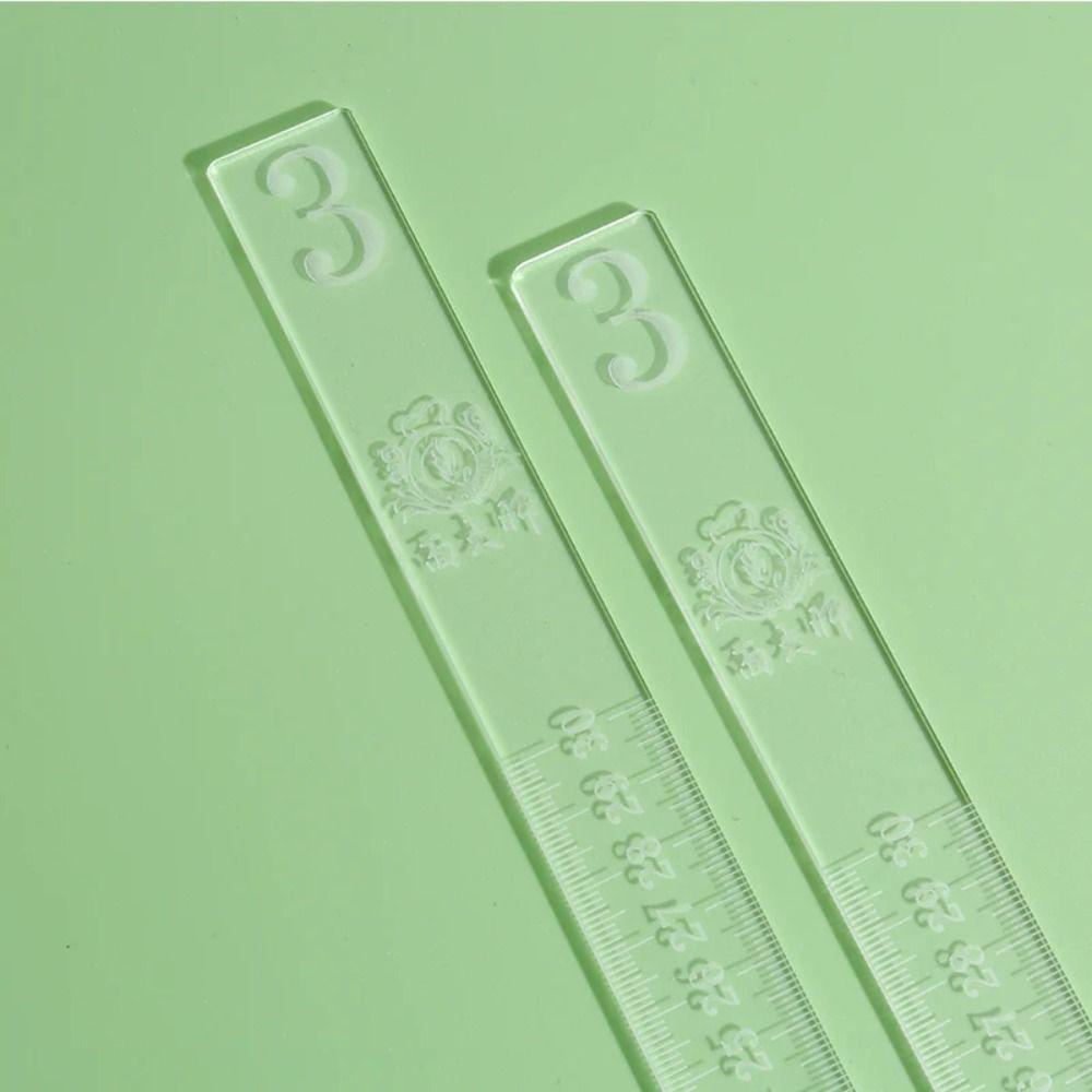 2Pcs Biscuit Cake Rolling Tool Acrylic Balance Ruler Fondant Smoother Thickness Ruler Rolling Pin Guide Stick Baking Accessories