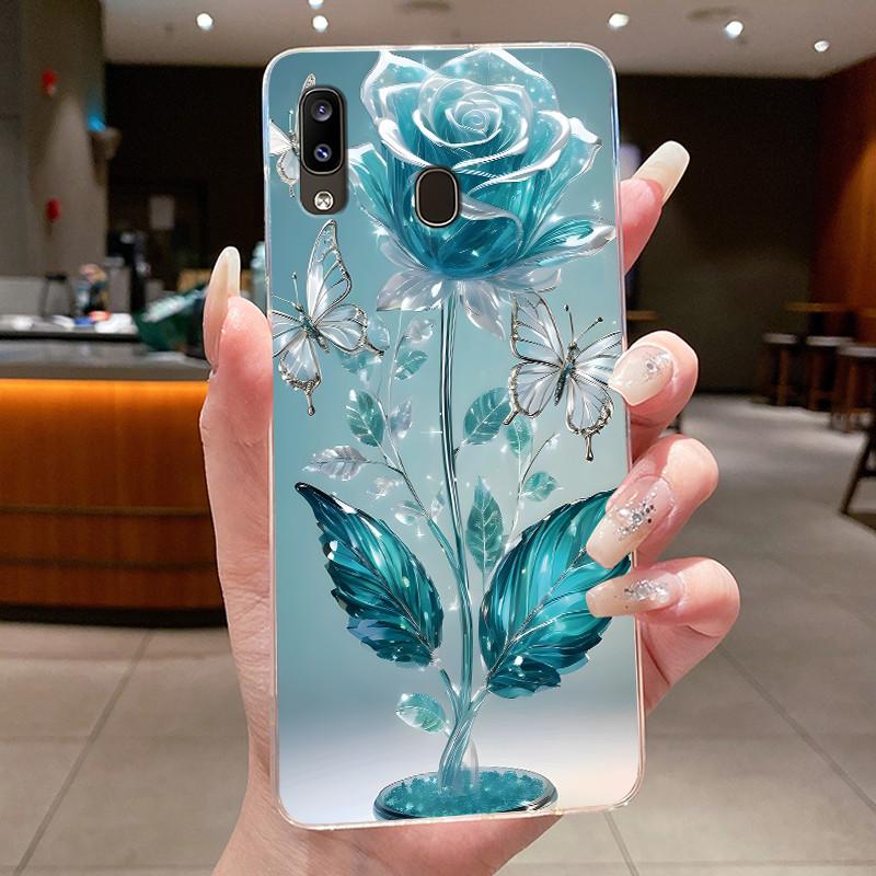 Phone Case For Samsung Galaxy A20E Flower Butterfly Protective Thin Cases For Samsung A20e Transparent Soft Silicone TPU Cover