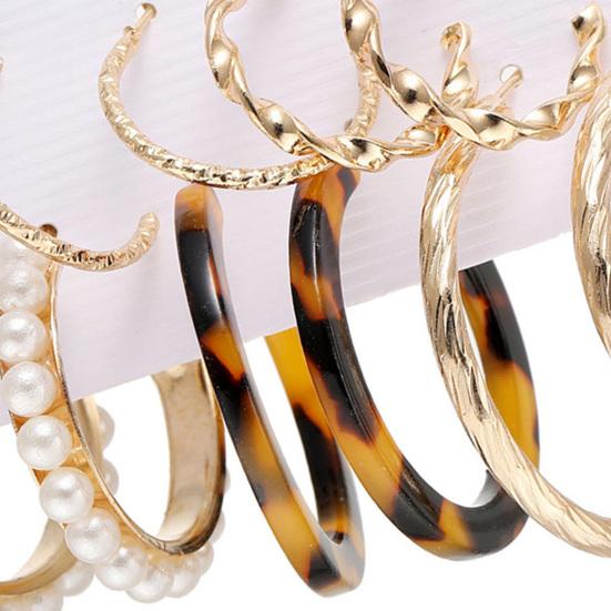 1 комплект серег-колец круглой формы со стразами, геометрические серьги с искусственным жемчугом и круглыми серьгами для женщин