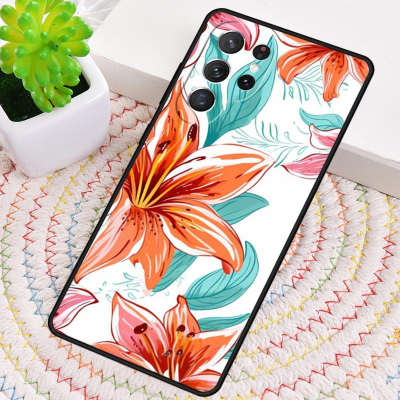 Силиконовый чехол для телефона с цветами лилии для Samsung Galaxy note 10 pro S26 S25 S24 S23 S22 S21 Plus S25Ultra Capa Cover