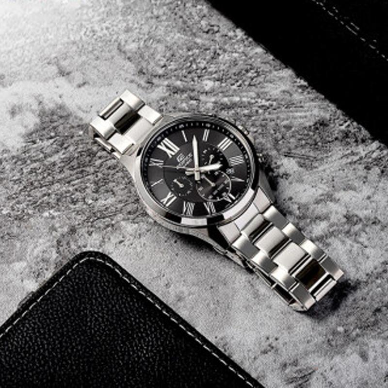 Casio Серия EDIFICE, технология ионно-плазменного покрытия, модные и универсальные, кварцевый механизм, ремешок из нержавеющей стали, японский и корейский EFV-500D-1A