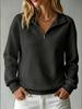 European Autumn 2026 Waffle Knit Stand Collar Zipper Patchwork Women’s Hoodie