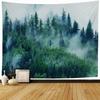 VIKAMA Misty Forest Tapestry Gradient Blue Pine Forest Nordic Minimalist Style Living Room Room Decoration