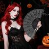 Черные веера ручные Хэллоуин Кружевные веера ручные Свадебное украшение Реквизит для танцевальной вечеринки Для семьи Друзей Девочек Дочери