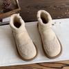 Короткие ботинки из овечьей шерсти, зимние ботинки, женские, осень-зима 2025, новые, нескользящие, на плоской подошве, из замши и велюра, утепленные хлопком, женские