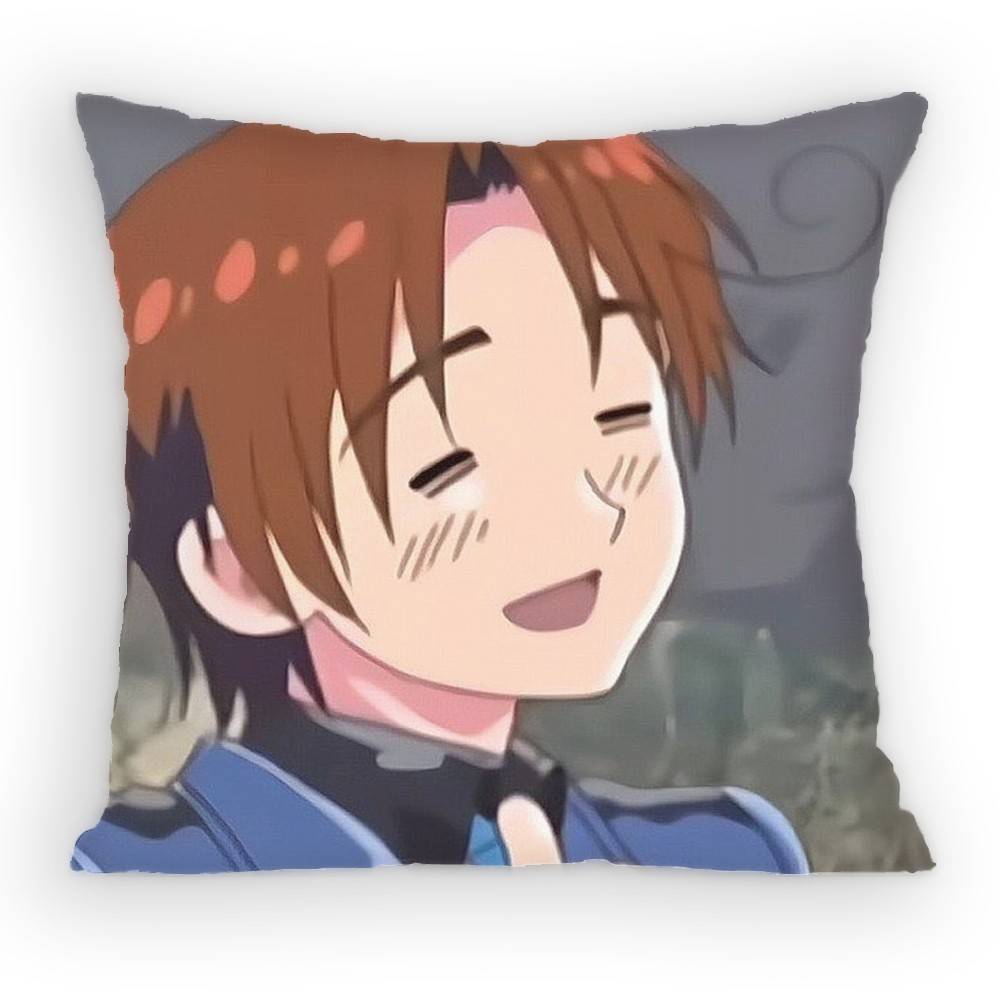 Anime Hetalia World Stars Feliciano Vargas Pillow Case Anti-Dustmite Pillowcase Invisible Silky Short Plush Sofa Cushion Cover