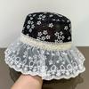 Женская новая шляпа от солнца и защиты от солнца Белая кружевная шляпа-панама Летняя шляпа с широкими полями и защитой лица, дышащая