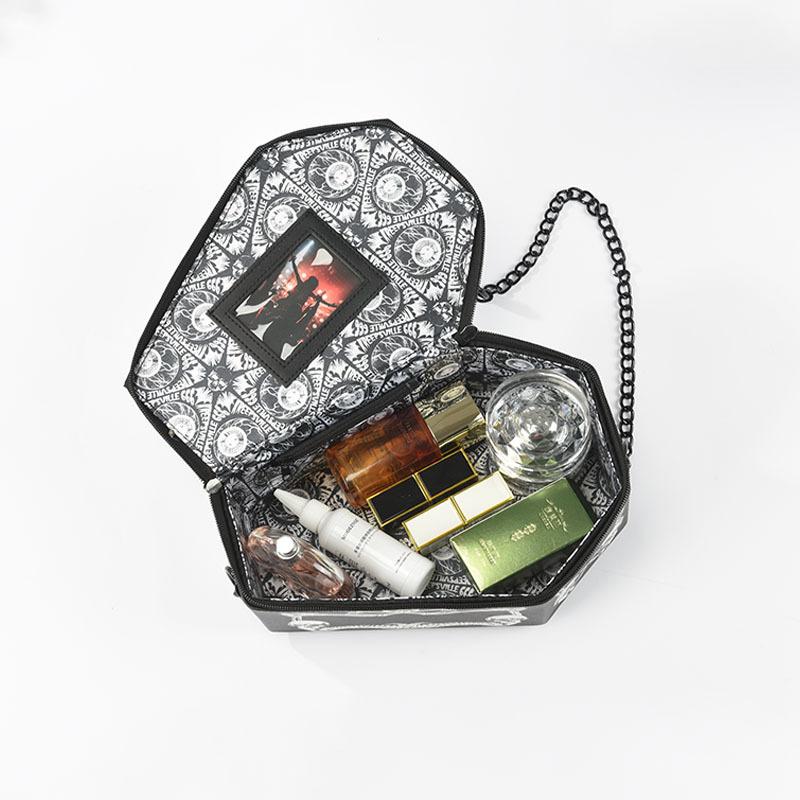 Трендовая черная готическая панк-сумка кроссбоди с молнией, съемным ремешком-цепочкой, полиуретановые сумки через плечо для женщин для вечеринок и дерзкой моды