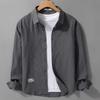 Весна Осень 2025 Новая Однотонная Рубашка с Длинным Рукавом Мужская Модная Повседневная Рубашка Универсальный Красивый Свободный Топ
