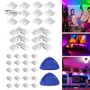 1 Set LED Strip Light Connector 4-Pin Unwired Gapless Solderless Connector L-shape Corner Adapter Self-adhesive Clip Triangle Crow Plate Kit