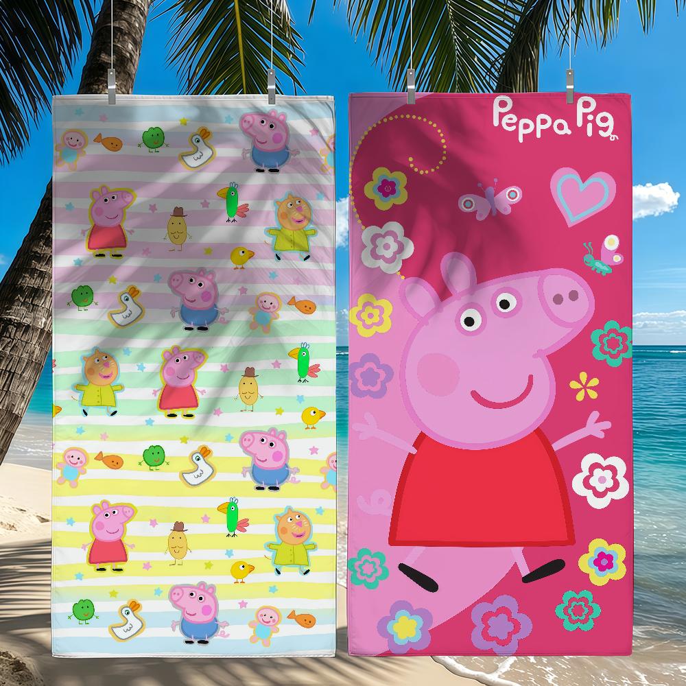 HB Cartoon P-Peppa P-Pig Towel Quick Drying Beach Towels Are Suitable For Swimming Pools Camping Yoga And The Gym