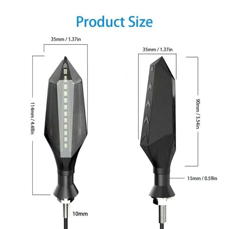Универсальный мотоциклетный светодиодный указатель поворота, двухсторонний, с последовательной динамической индикацией, янтарный, ходовой