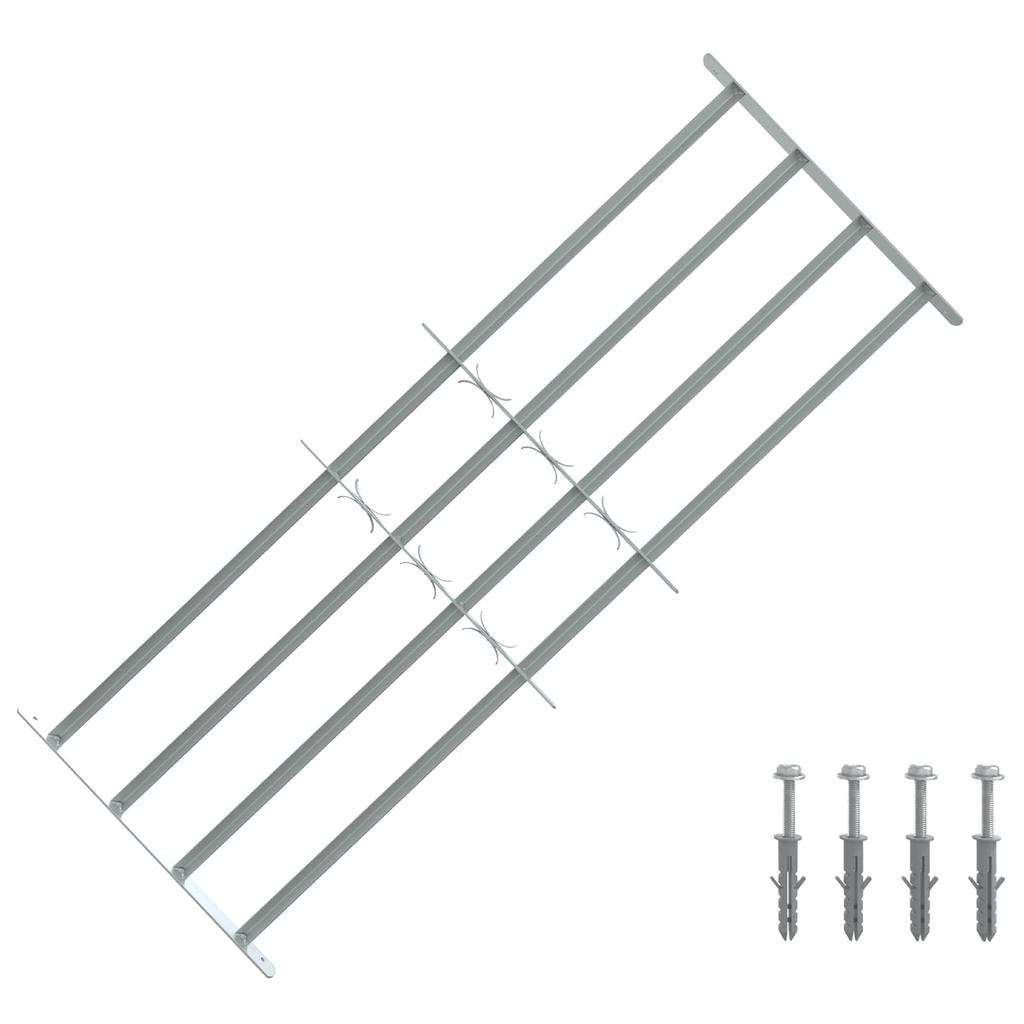 Window Security Grille with 4 Horizontal Bars 3 pcs