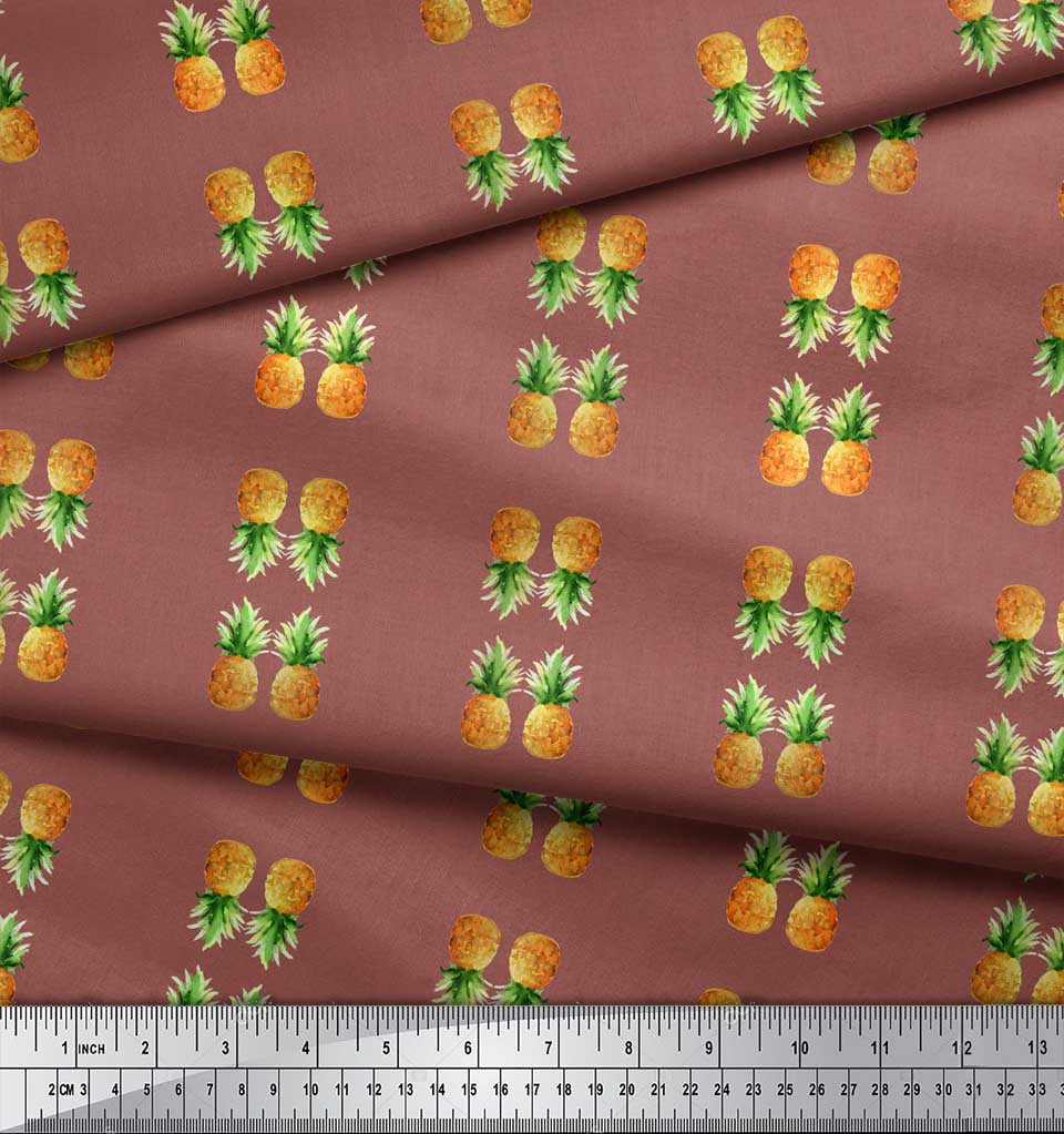 Soimoi Черная поликреповая ткань с принтом сосновых плодов, ткань на метр, ширина 42 дюйма