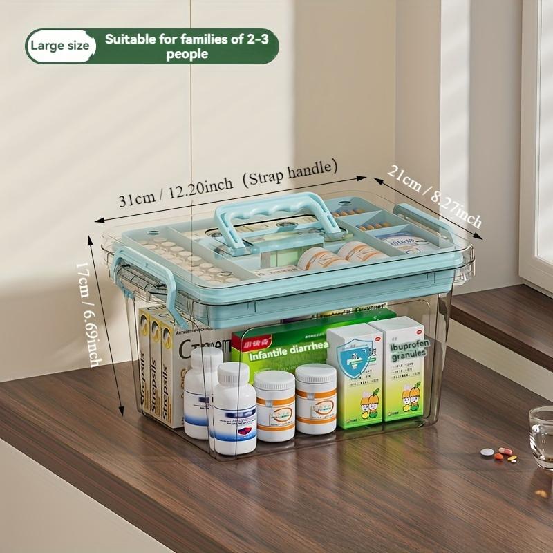 Многоуровневая модульная система хранения из полипропилена - портативный органайзер для аптечек первой помощи, контейнер для аптечек по уходу на дому с ручкой