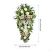 Easter Teardrop Wreath Artificial Hanging Crafts Front Door Swag for Fireplace Shelf