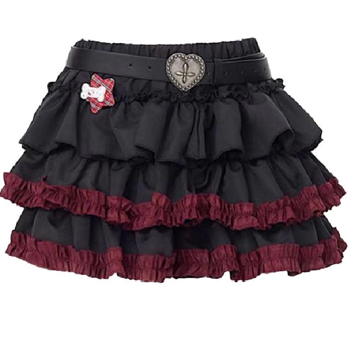 Sweet & Pure Cake Mini Skirt Women's Slimming Color Block A-line Skirt - New Versatile Design