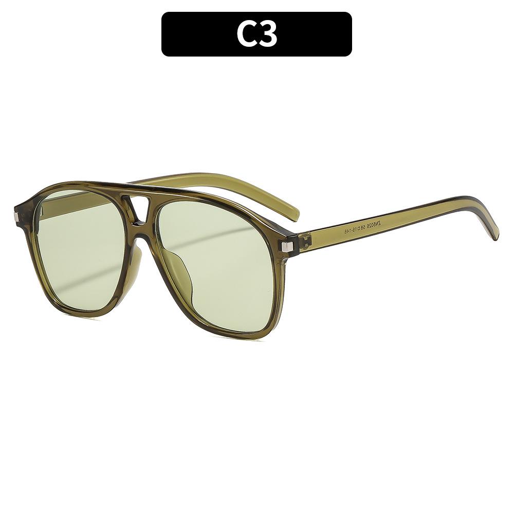 1pc Retro double-bridge aviator sunglasses—versatile, trendy, and perfect for outdoor sun protection.