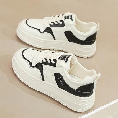 Толстоподошвенные разноцветные маленькие белые туфли женские весенне-осенние универсальные спортивные и повседневные маленькие белые туфли