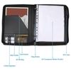 With Zipper A4 Document Binder Organizer Leather Document Holder Multi-function Storage Pockets
