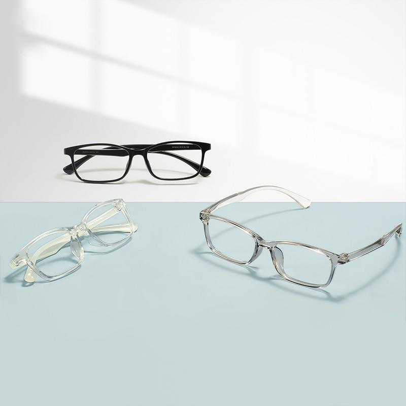 Fashion TR90 Lightweight Men and Women Black Clear Spectacle Rectangle Plastic Glasses Frames For Prescription Optical Lenses
