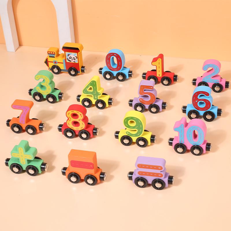 Детский магнитный набор поезда: Деревянный развивающий пазл, совместимый с треками Brio