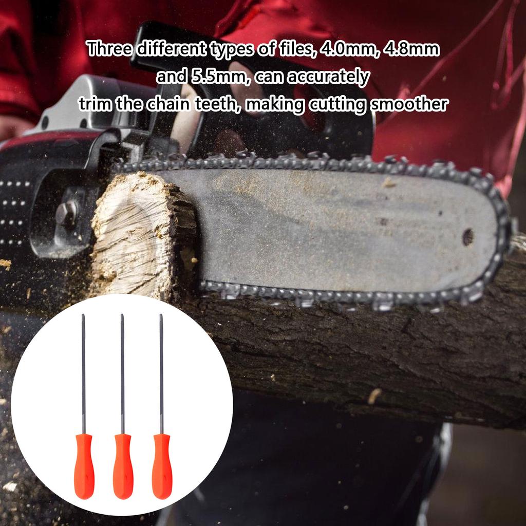 4,0 мм 4,8 мм 5,5 мм Шестигранный напильник для цепной пилы Инструмент для заточки цепи цепной пилы для деревообработки