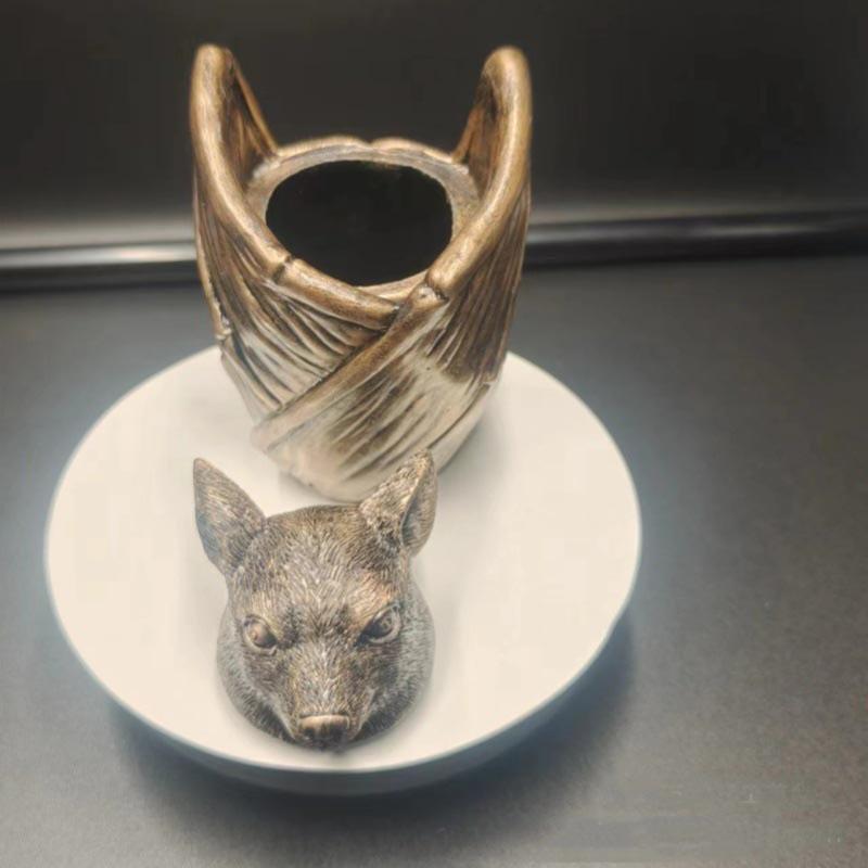 Хэллоуин смоляная летучая мышь секретный ларец для безделушек скульптура вампир бронза готический стиль шкатулка для украшений миниатюрный декор настольное украшение