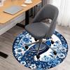 1pc Peacock Flowers Round Chair mat Area Rug - Non-Slip, Floor Mat for Office, Bedroom, and Indoor Decor -1002210