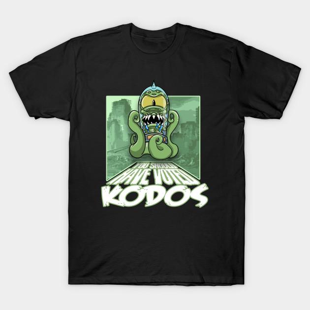 Asian Size Men Black Print T-shirt You Should Have Voted For Kodos No-Cut Heat Transfer Print Cotton Tshirt
