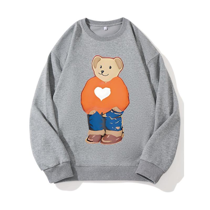 Модный топ с принтом Love Bear, повседневная спортивная одежда на осень и зиму, хлопковая толстовка