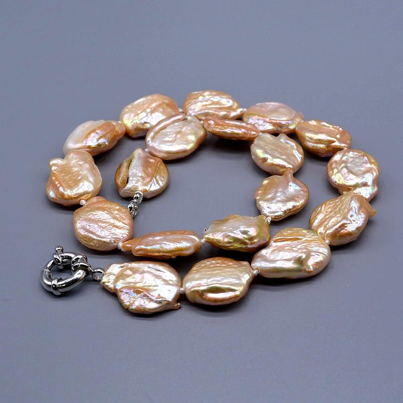 Натуральная розовая пресноводная жемчужина в стиле барокко, простая большая листовая форма, женское ожерелье ручной работы, свадебные украшения, украшения