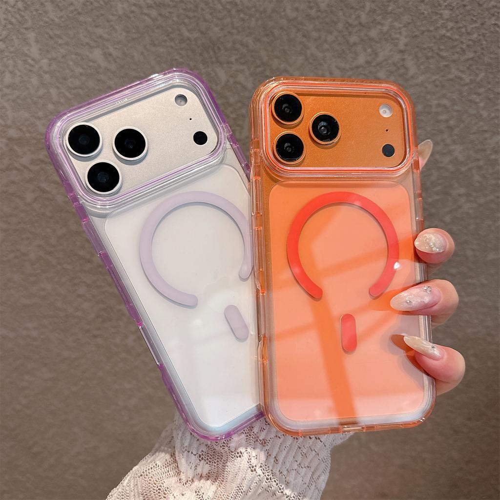Применимо к чехлу для мобильного телефона iPhone17Pro акриловый прозрачный кристаллический магнитное всасывание Apple 16 противоударный полупрозрачный противоударный защитный чехол