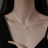 PONYKISS  Серебряная цепочка с полыми круглыми подвесками-кисточками из циркона для женщин  Модные тонкие минималистичные аксессуары