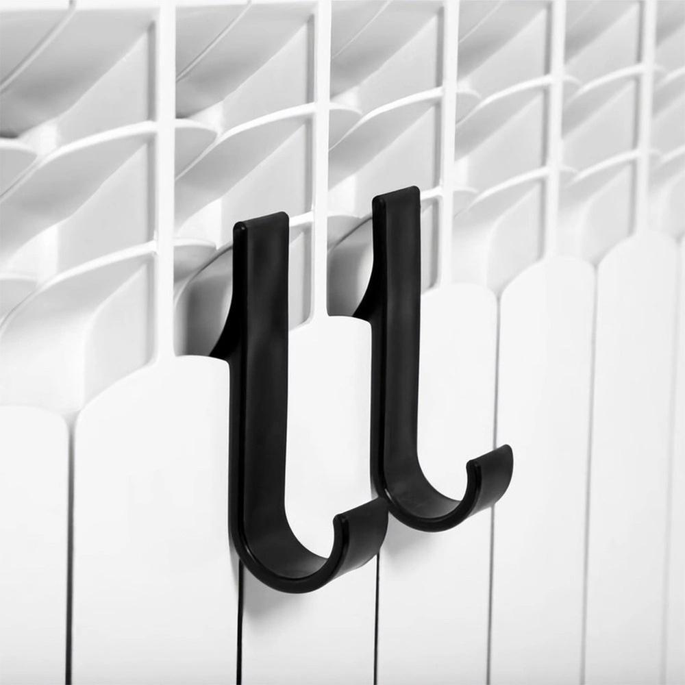 Black Radiator and Towel Rail Hooks 2-Pack
