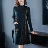 Women's Fall/Winter Loose-Fit Knit Dress with Youthful Charm Mid-Length Base Layer Sweater Dress